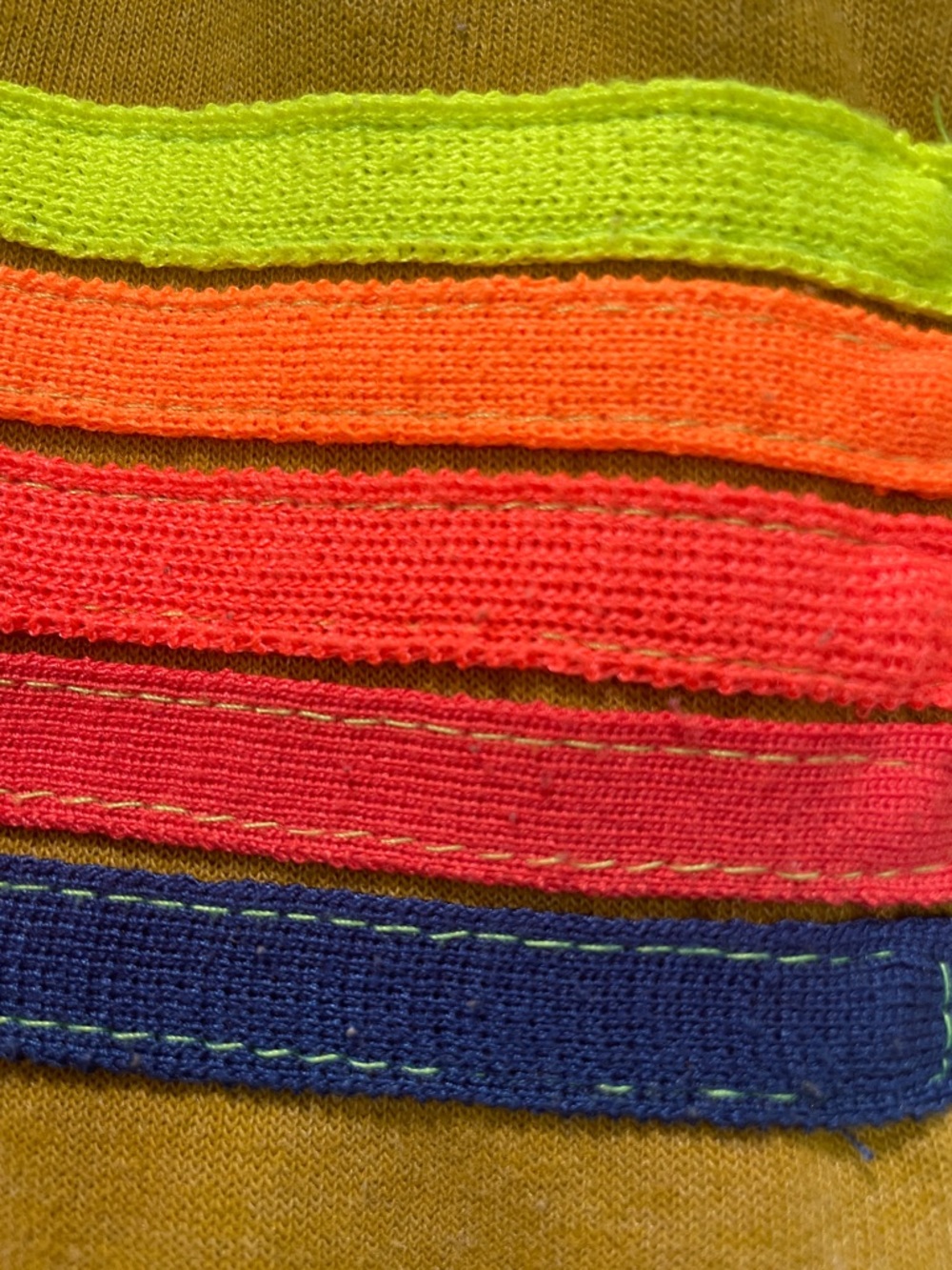 Aviator Nation Mustard Yellow Zip Hoodie with Neon Stripe Accents - Picture 5 of 12